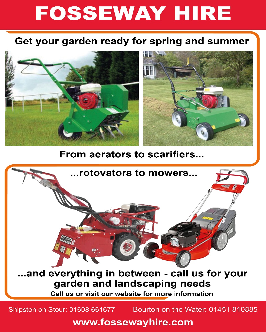 Garden machinery hire is really busy now!
